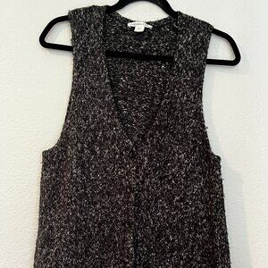 Coldwater Creek Gray Chunky Knit‎ Sleeve Cardigan Sweater Womens Size M